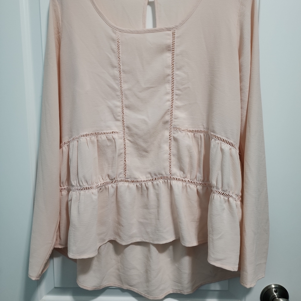 Harlowe and Graham pink long sleeve top. SZ M